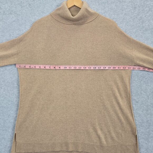 Joie Womens Small Wool Cashmere Camel Beige Long Sleeve Turtleneck Sweater - Picture 11 of 13